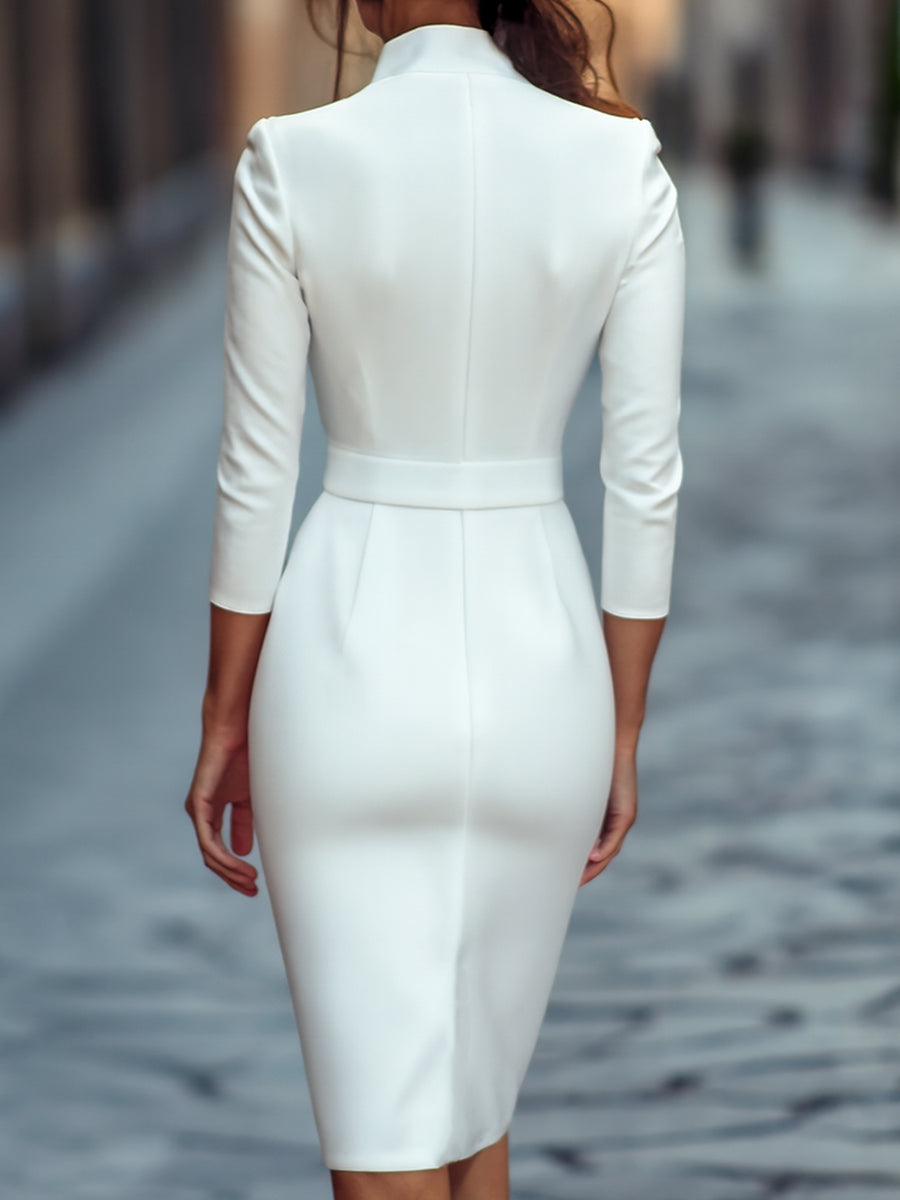 Ryvex Slim Sashes Bodycon Midi Dress