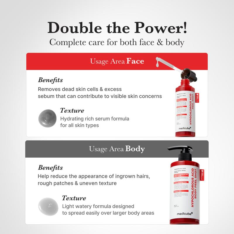 Hypochlorous Acid Rice Peel Shot Set